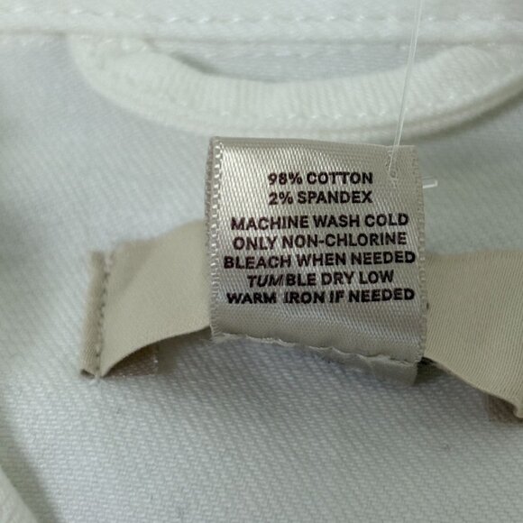Ann Taylor Loft Jean Jacket Womens L White Denim Button Up Stretch NWT - Picture 7 of 11
